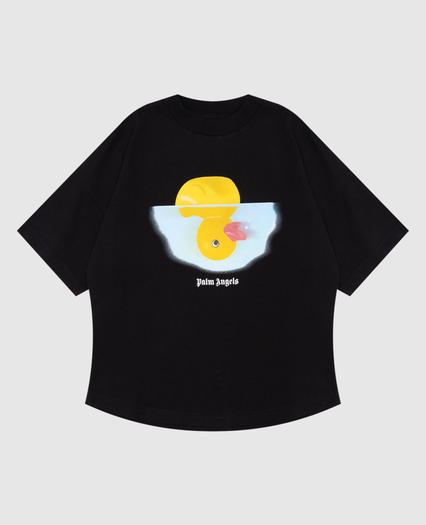 

Children's black T-shirt Duck Palm Angels, Черный