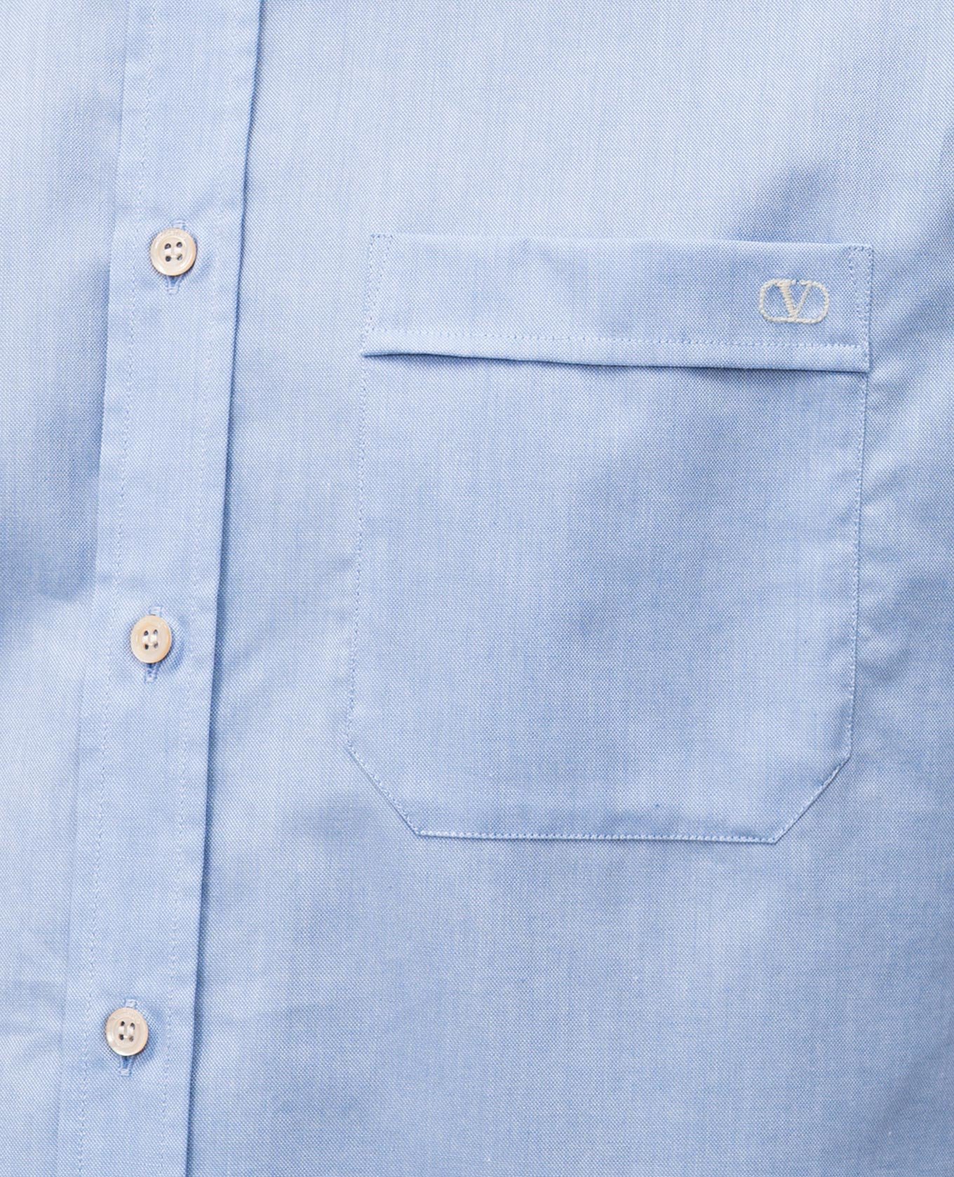 

Blue shirt with embroidered emblem Valentino, Light blue