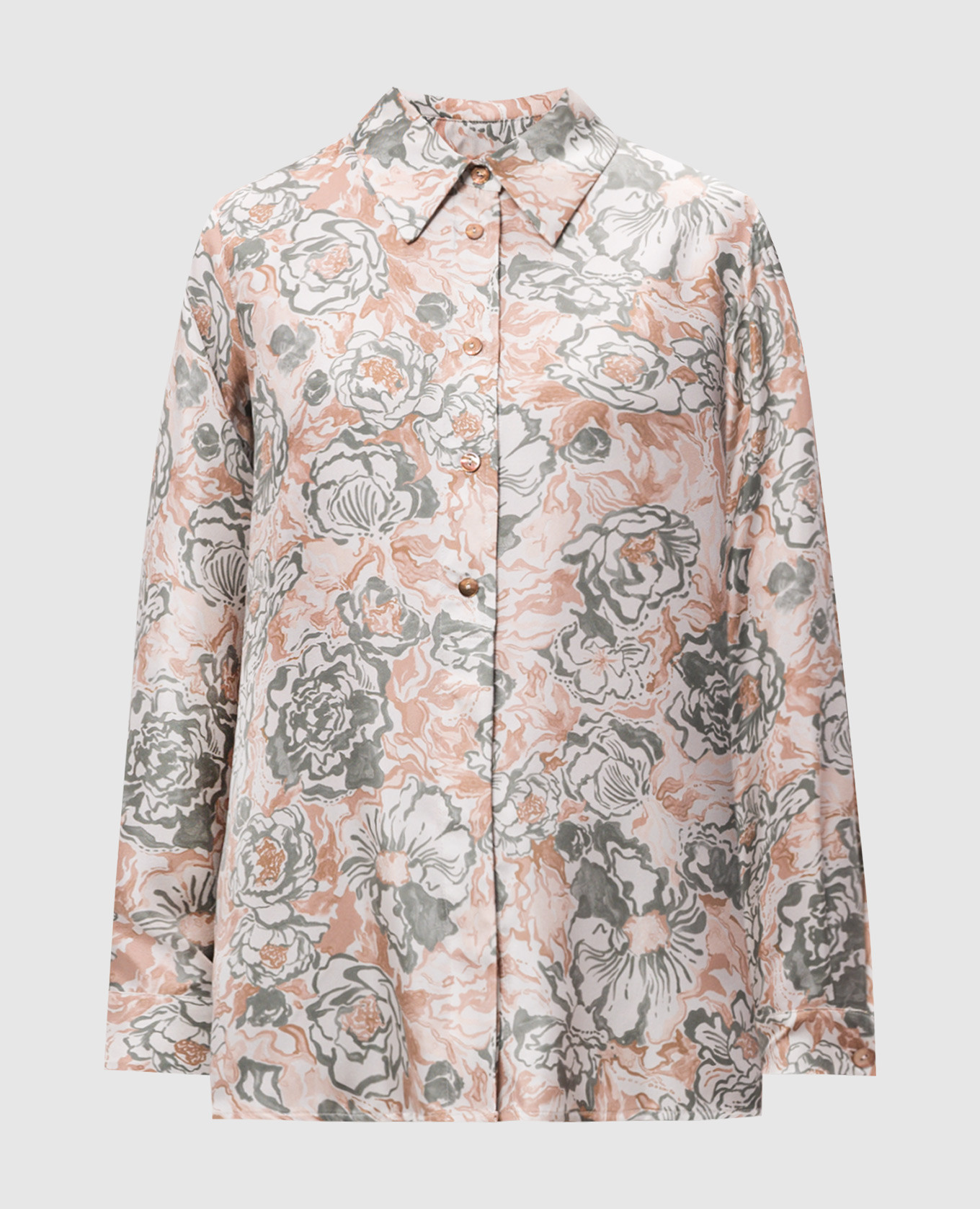 

PAPAYA silk blouse with floral print Momoni, Beige