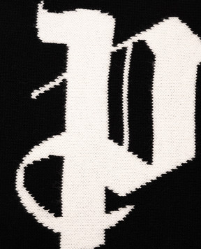 Palm Angels Children's black scarf with wool PBMA008C99KNI002