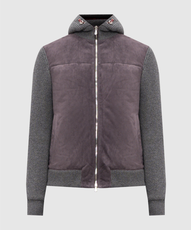 Brunello Cucinelli - Gray combination jacket MPCLF2053 - shop with