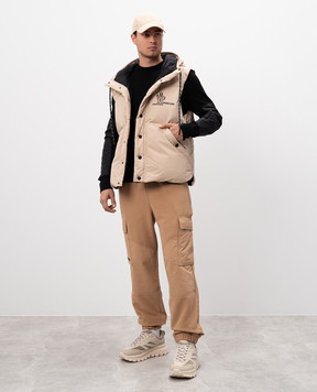 Moncler Grenoble Beige down vest with logo J20971A00008595M6