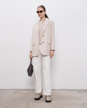 Peserico Beige wool jacket with monil chain A2147400171