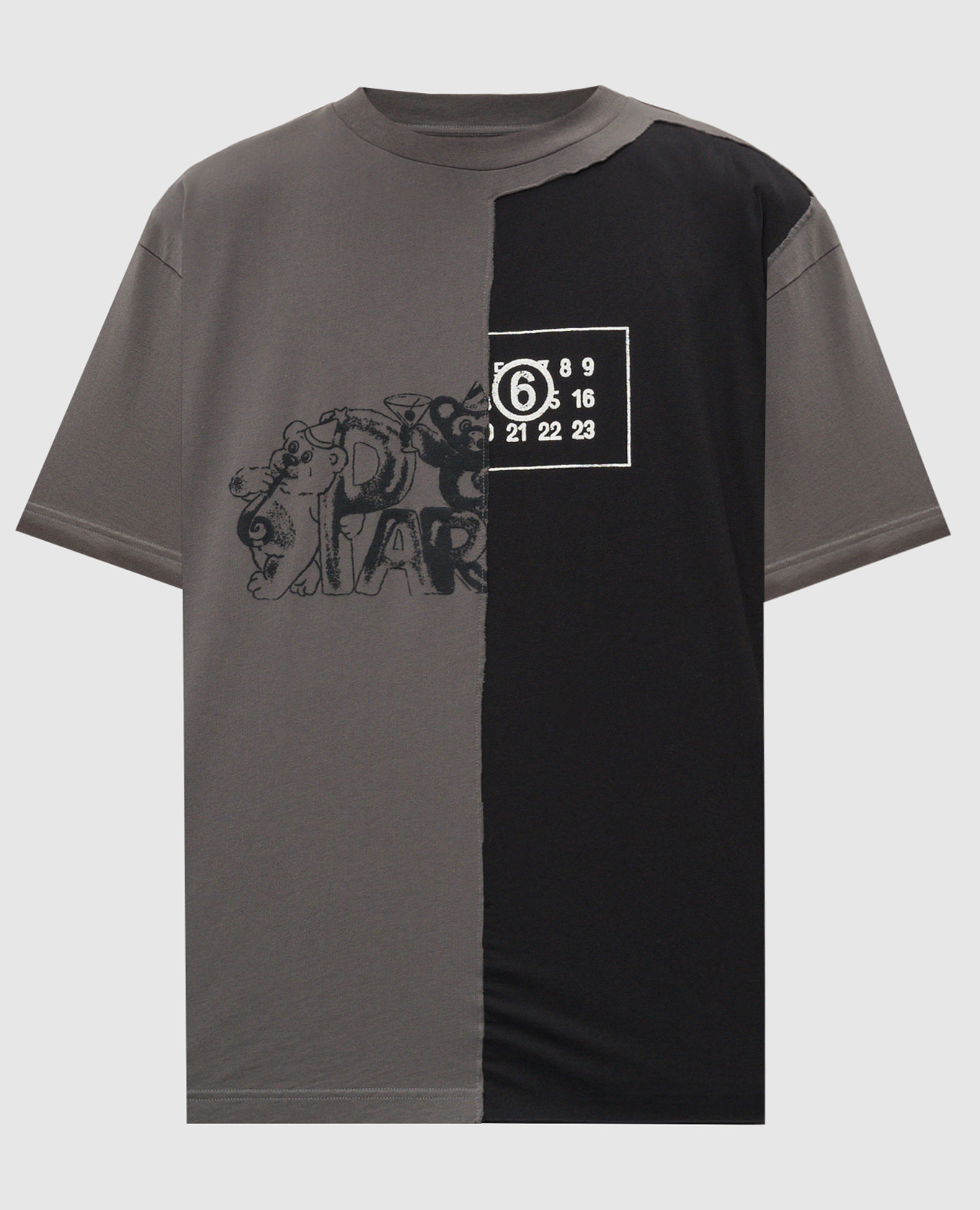 Gray t-shirt with a print maison margiela mm6