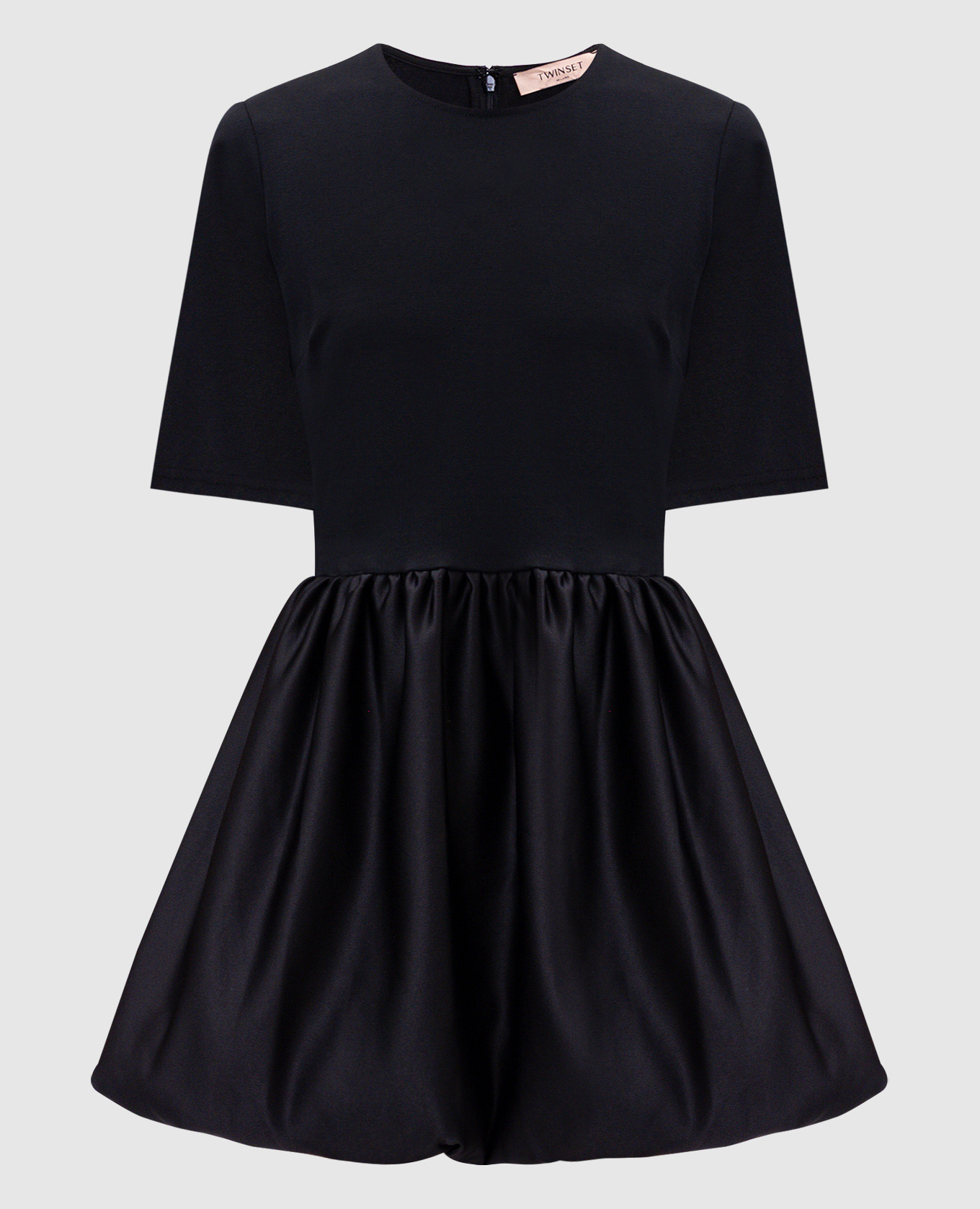 Black mini dress with logo Twinset