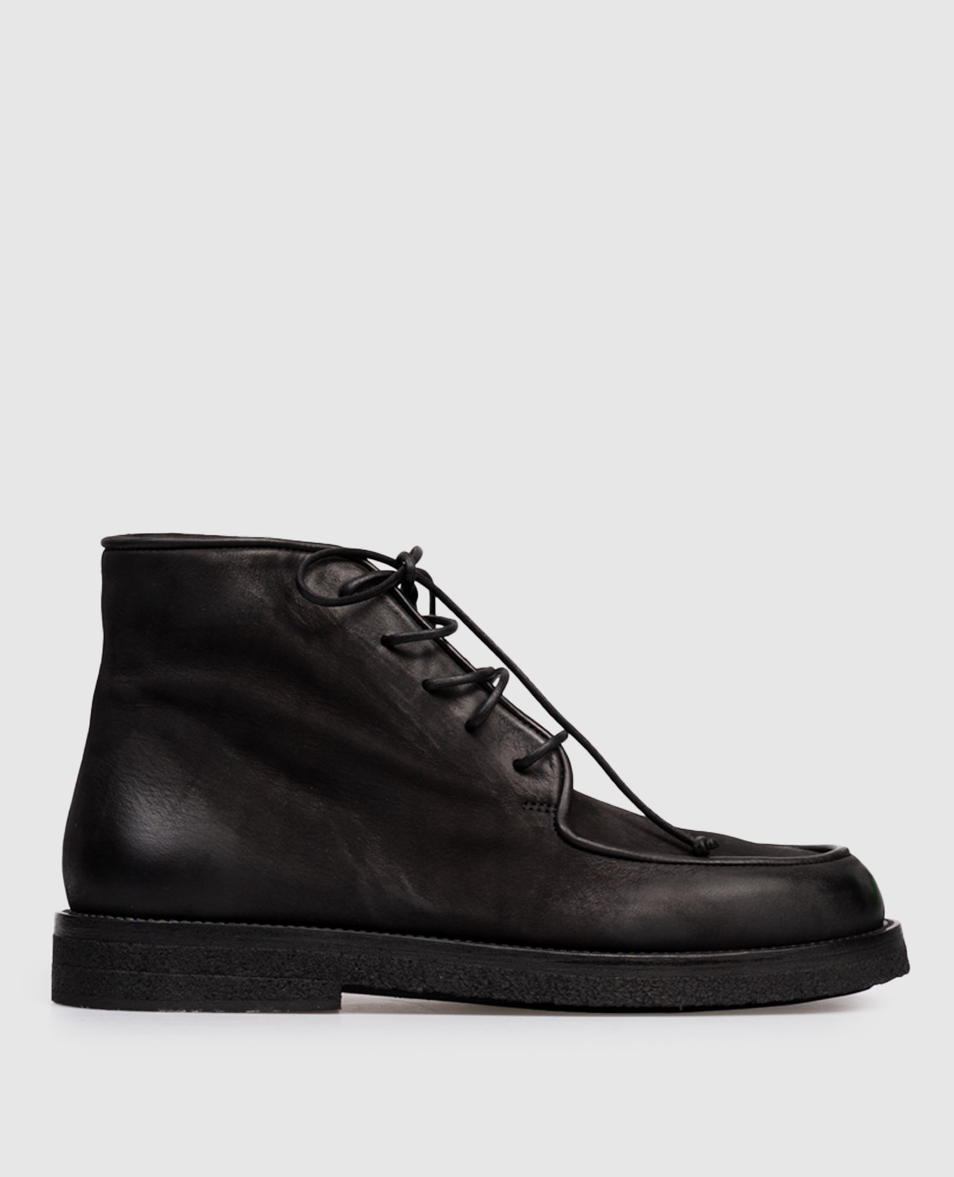 

Black leather Moccar boots Marsell