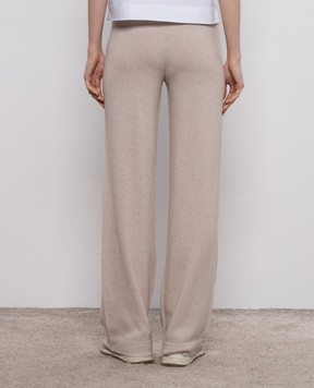 Peserico Beige wool, silk and cashmere trousers with a monil chain A94104F1209283