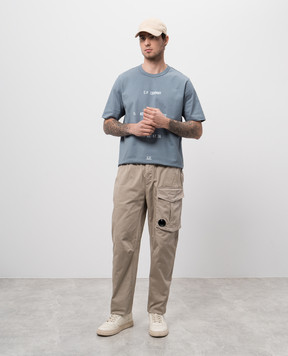 C.P. Company Beige pants with logo MPA169A005694G