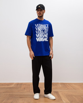 Versace Blue Medusa Medallion T-Shirt 10133021A12439