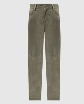Simonetta Ravizza Diletta green leather pants S05PS31S1