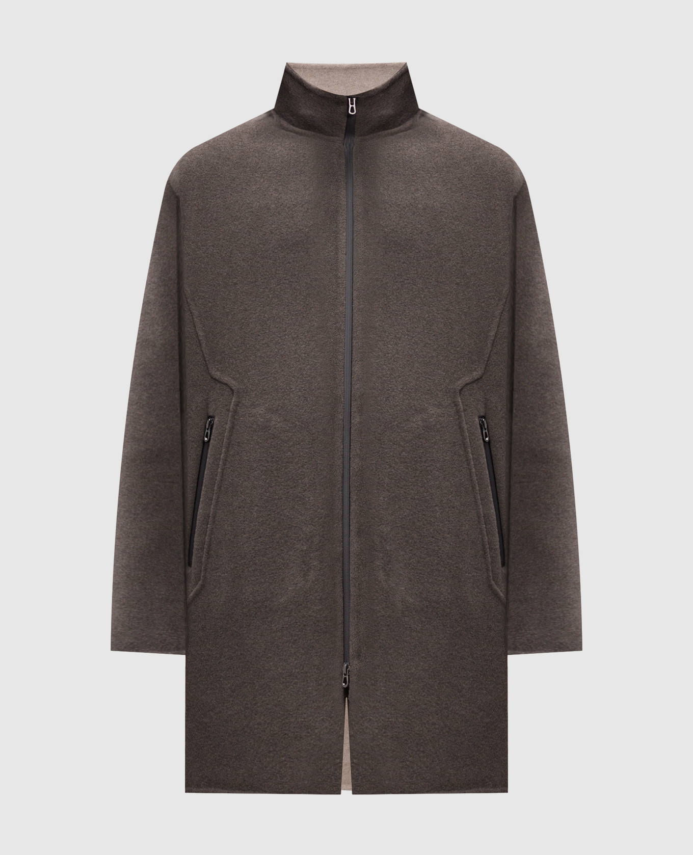 Gray cashmere coat sease