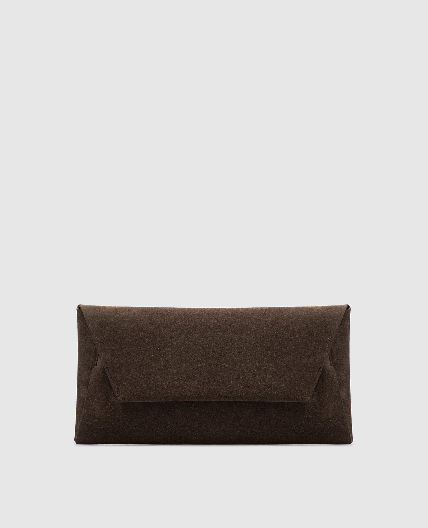 

Brown suede envelope clutch with logo Brunello Cucinelli
