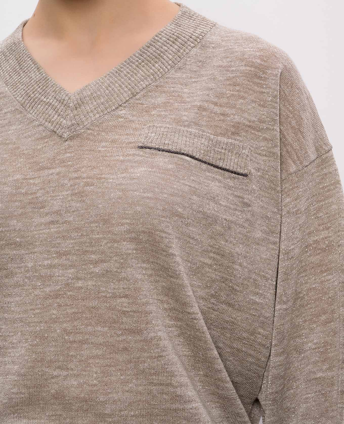 

Beige linen pullover with lurex Brunello Cucinelli