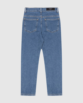 Balmain Children's blue jeans with logo BV6Q30Z23631214