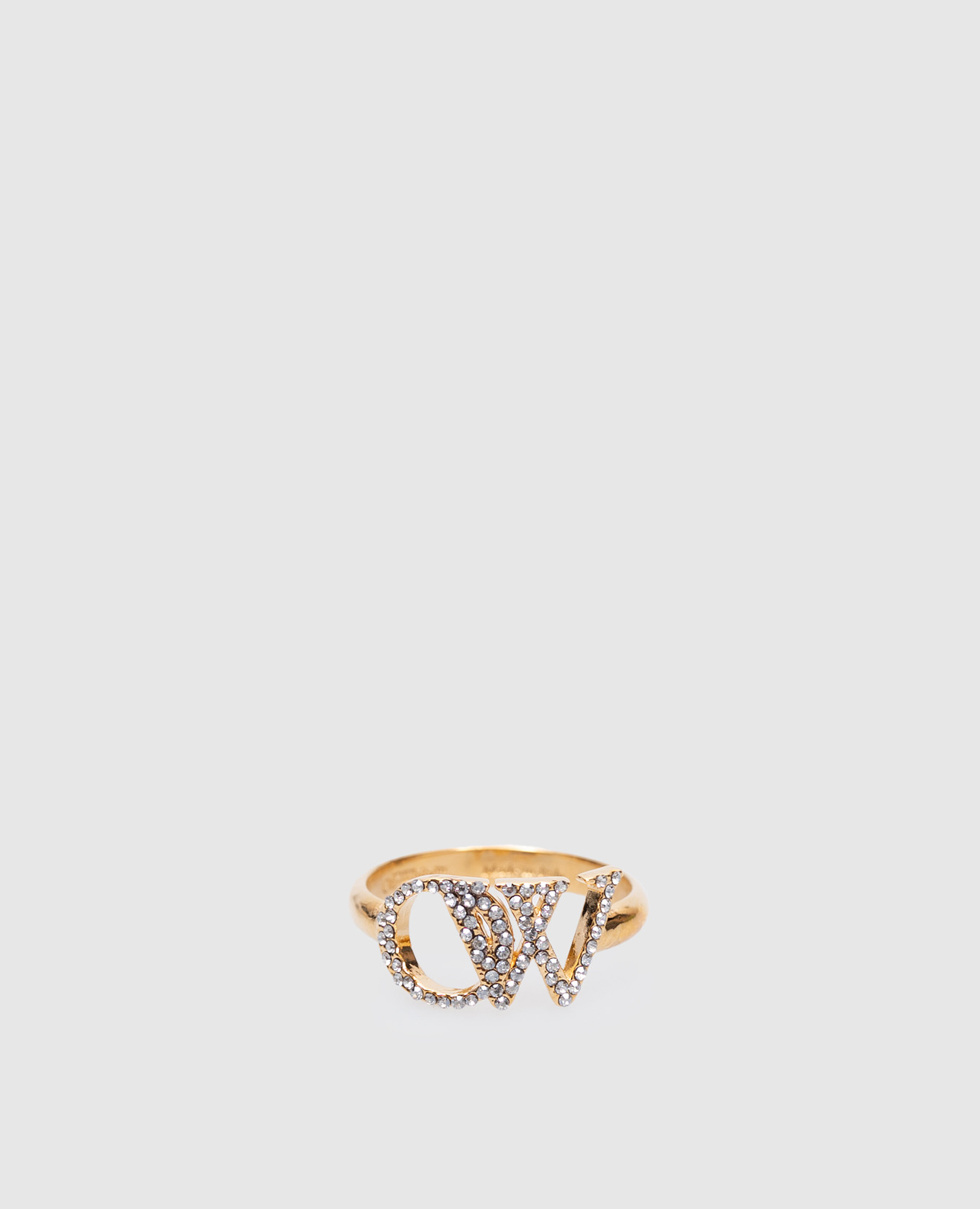 

Golden ring with crystals Off-White