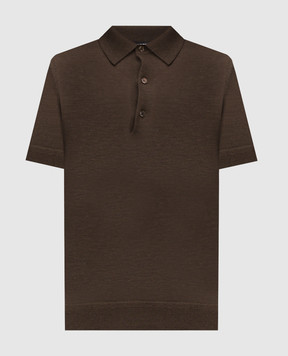 Tom Ford Brown cashmere and silk polo shirt KPS027YMK005S23