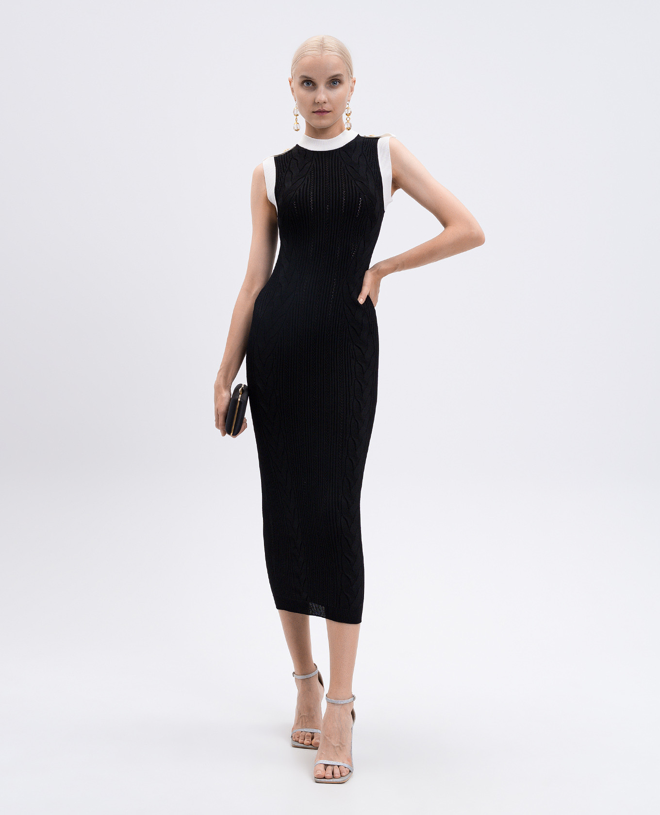 

Black midi dress with a pattern Balmain