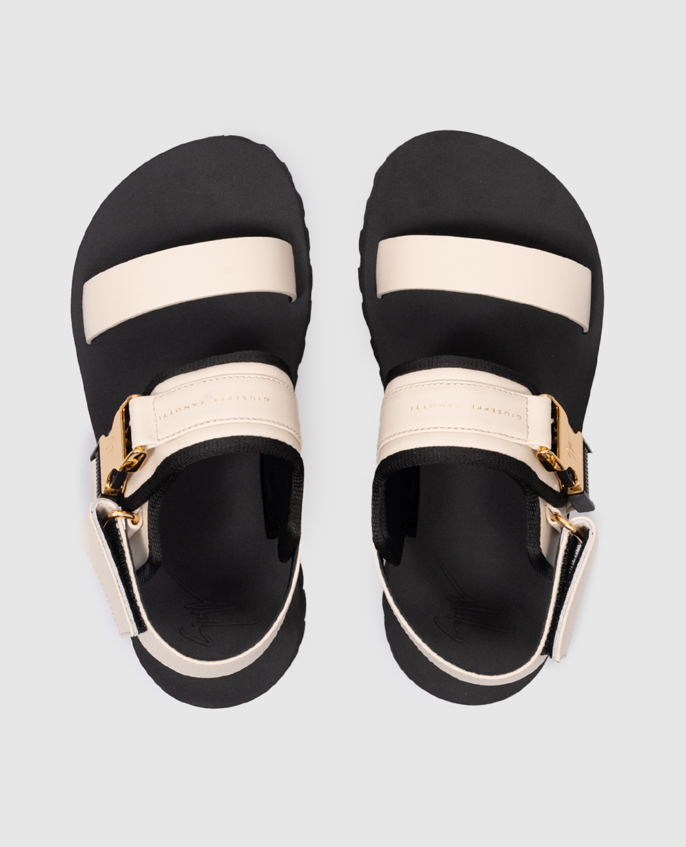 

Cometa beige leather sandals with logo Giuseppe Zanotti