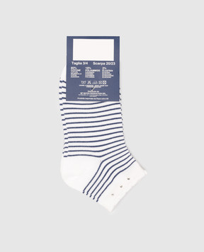 RiminiVeste Mafer children's white socks in a stripe with crystals BFC5600