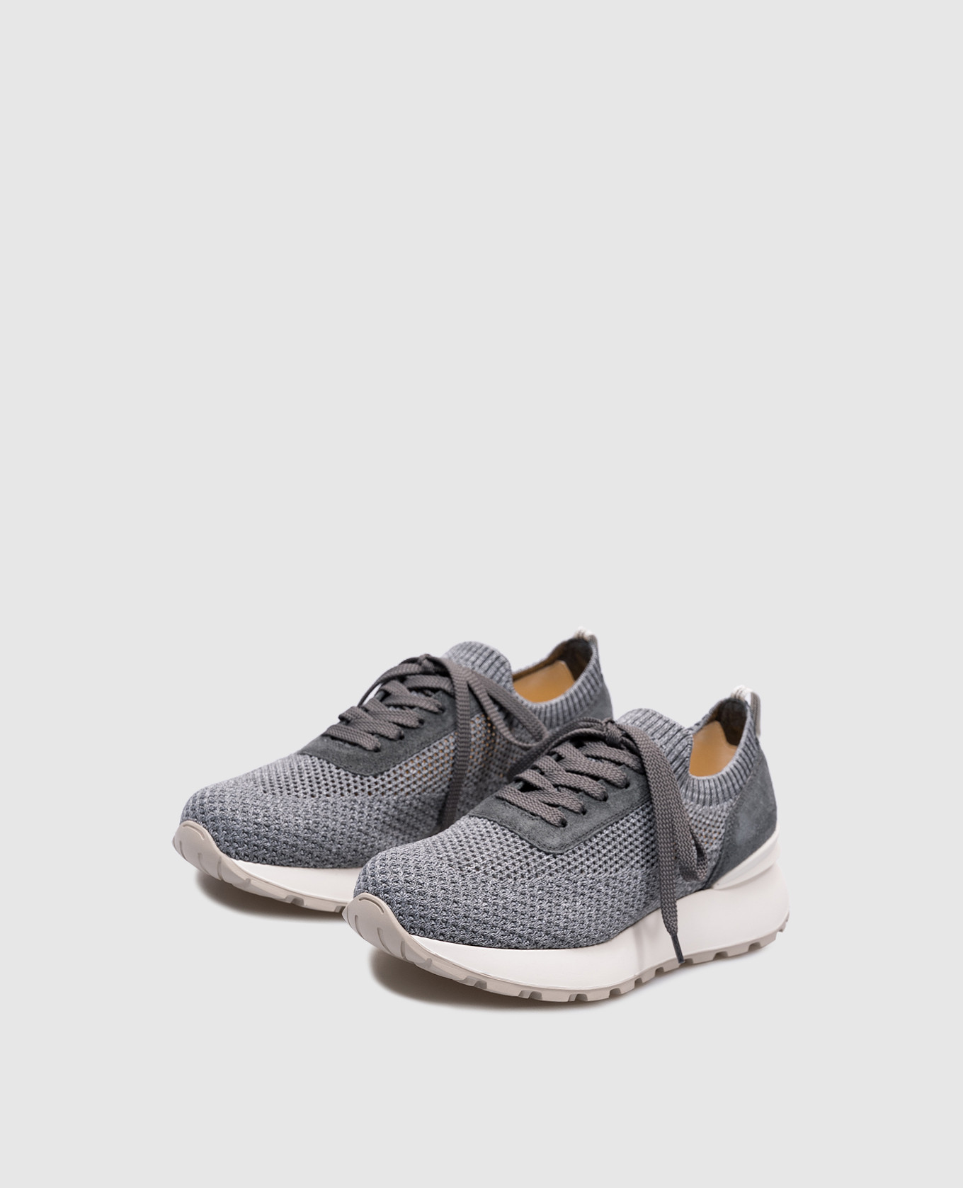 

Gray combination sneakers with monil chain and logo Doucal's, Grey