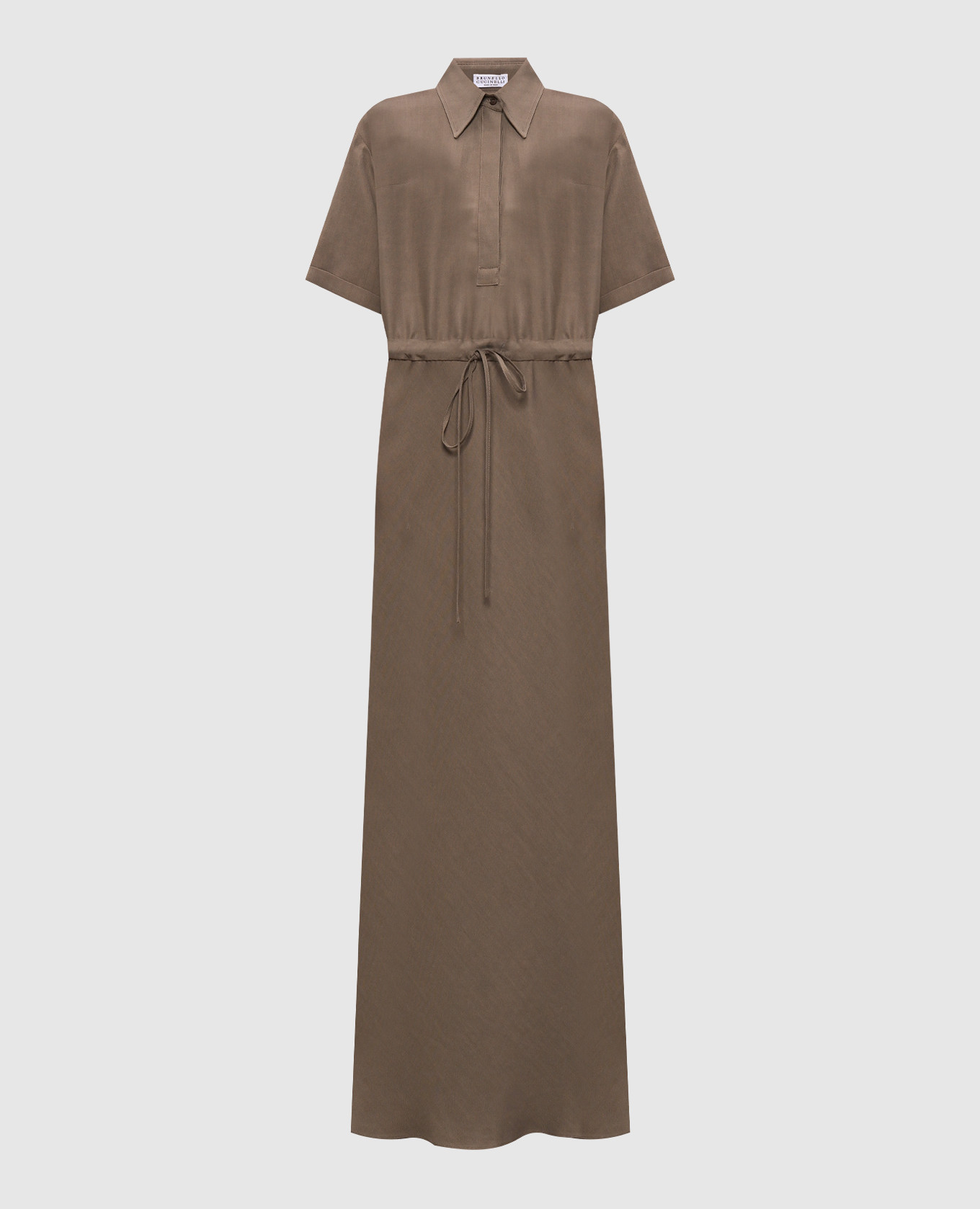 

Brown linen shirt dress Brunello Cucinelli