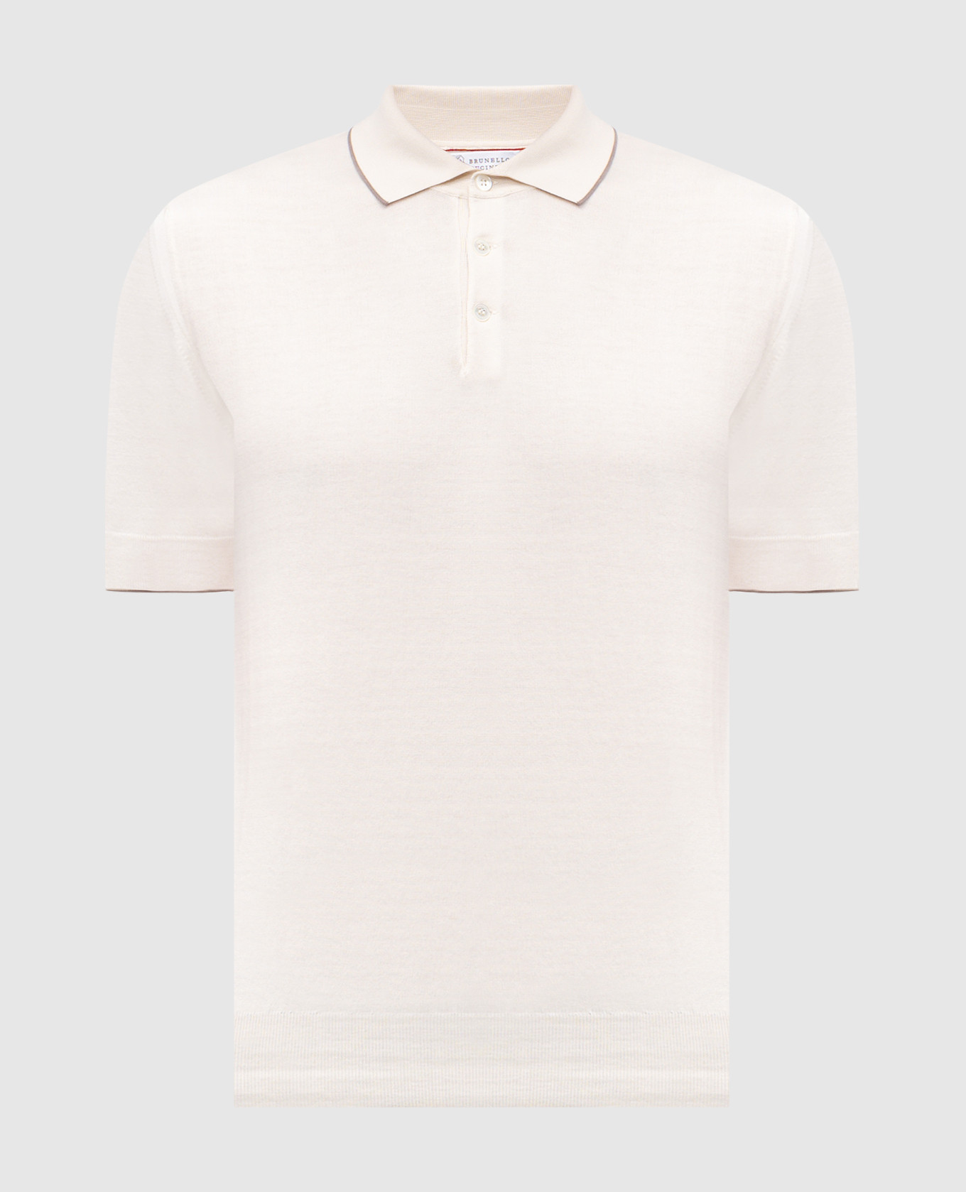 

Beige polo with piping Brunello Cucinelli