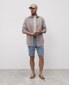 Enrico Mandelli Blue shorts with lapels 0SHORT5653