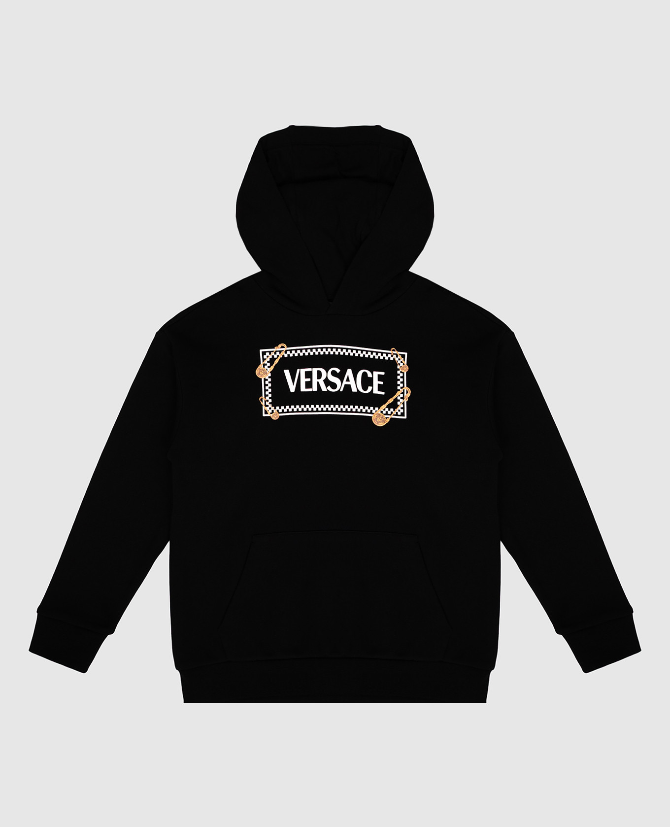 

Children's black hoodie with logo print Versace