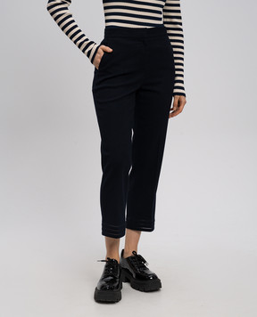 Twinset Blue chinos with logo emblem 251TP2042