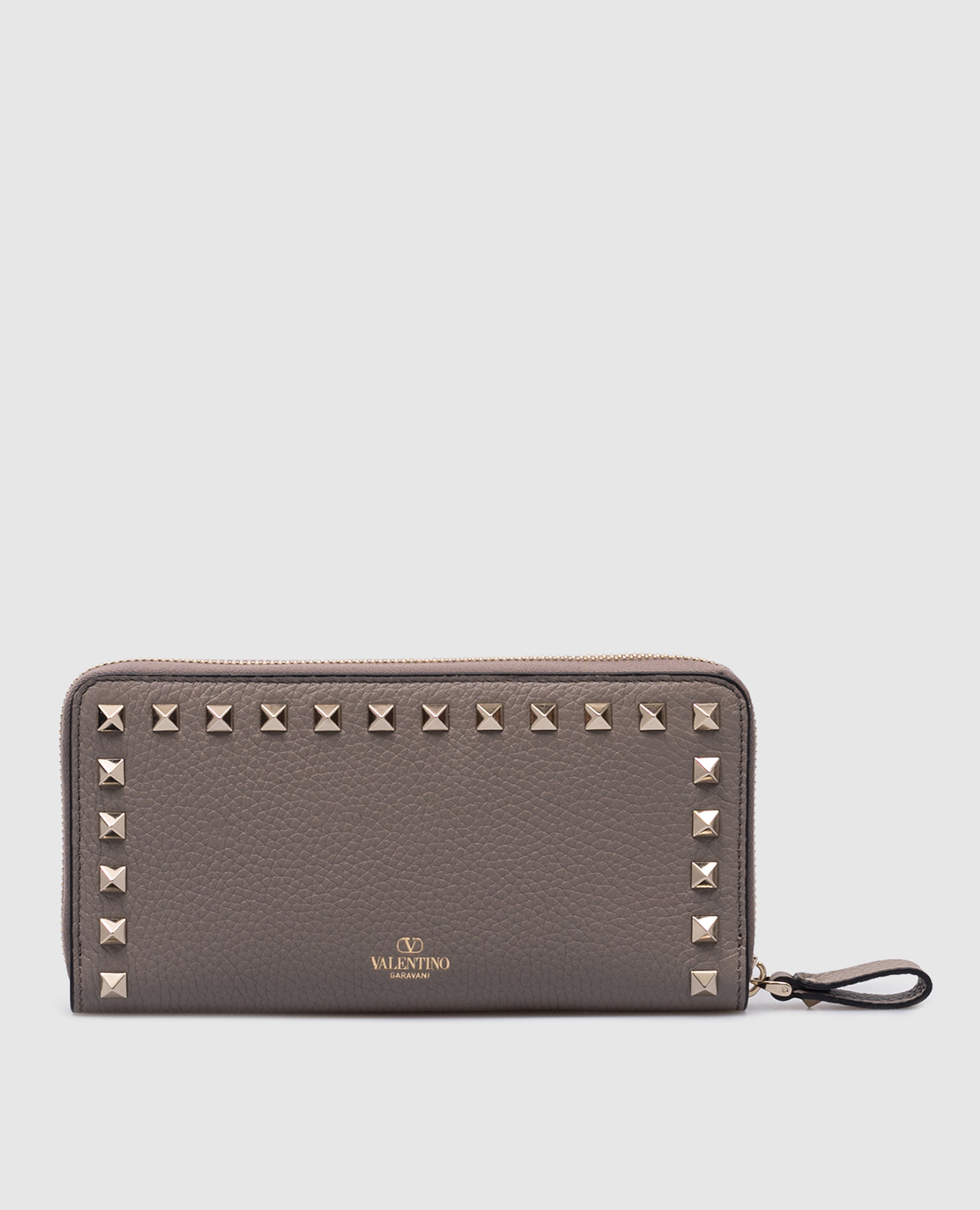 

Rockstud beige leather wallet Valentino, Бежевый