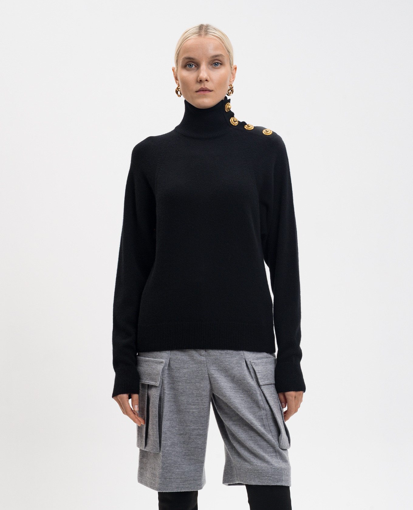 

Black cashmere and wool sweater Balmain