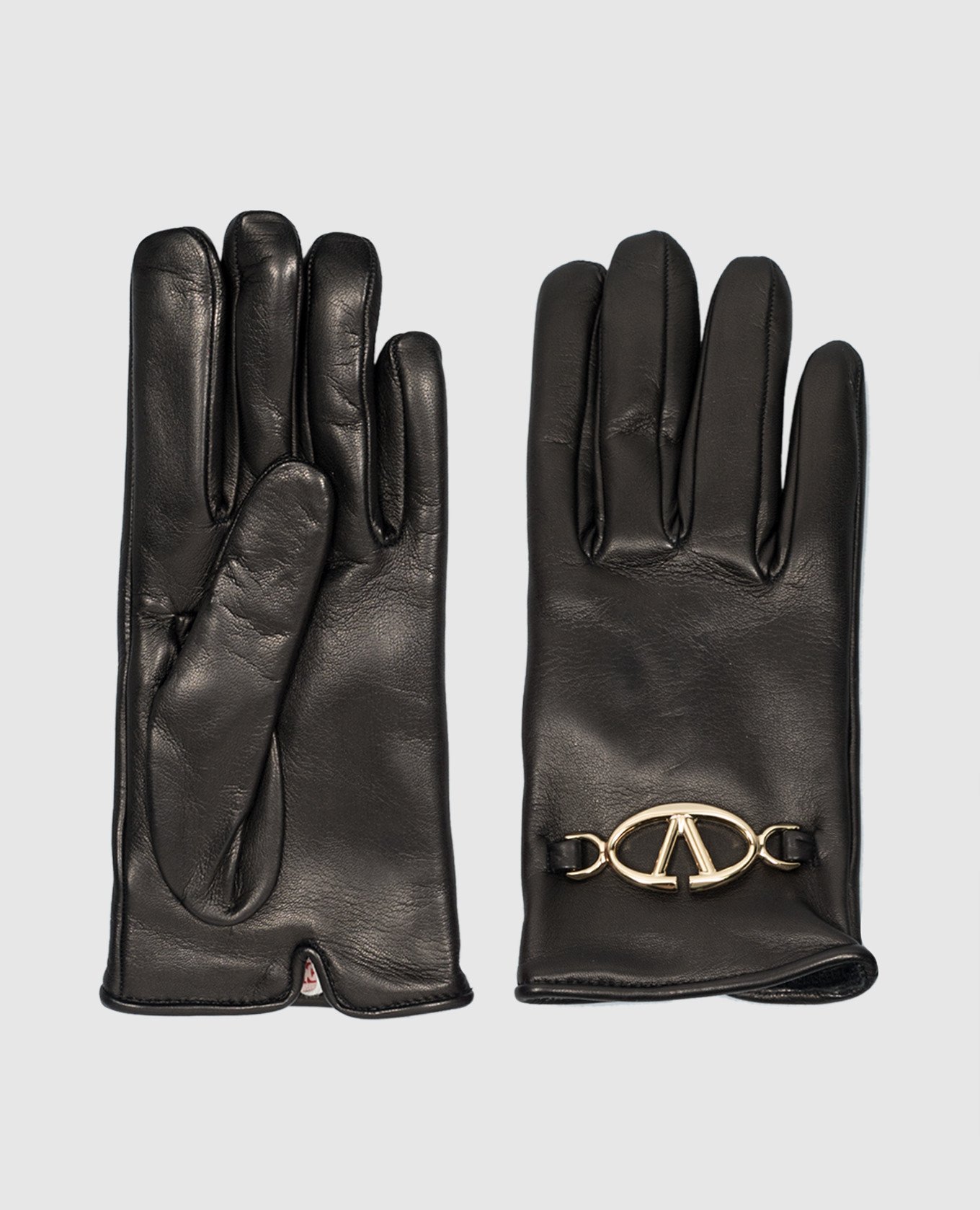 

Black leather gloves with VLogo Signature logo Valentino