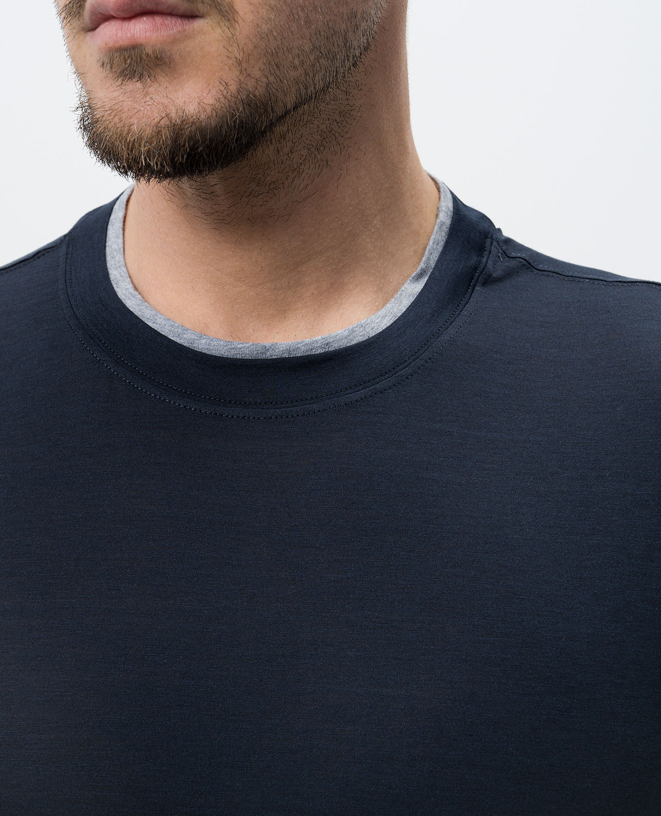 

Blue layered silk T-shirt Brunello Cucinelli