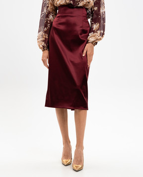 Dolce&Gabbana Burgundy high-waisted skirt F4C6STFURAD