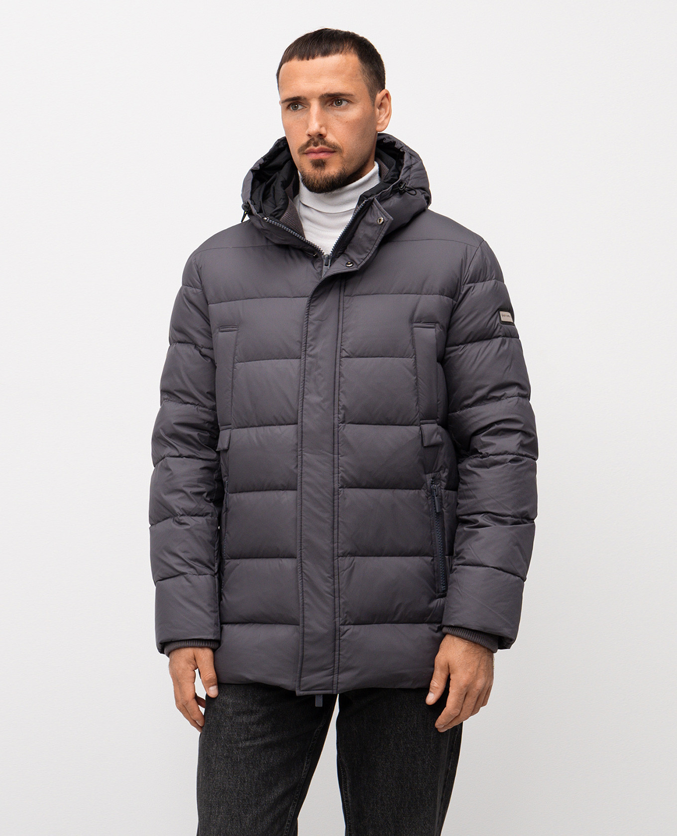 

Grey down jacket with logo Be Florence