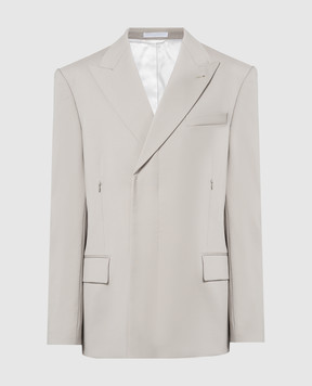 Helmut Lang Green double-breasted woolen jacket O01HW101