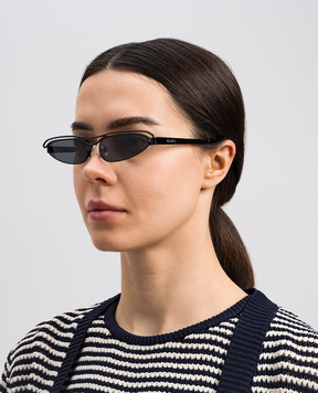The Attico by Linda Farrow Norma Cat Eye Black Sunglasses ATTICO73C3