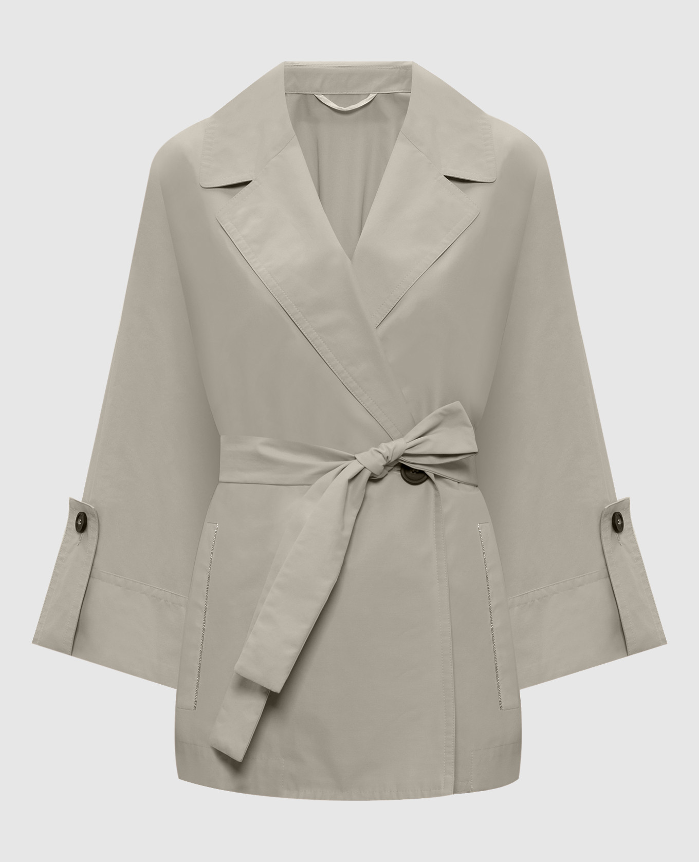 

Green trench coat with monil chain Peserico