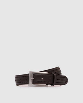 Peserico Brown leather belt with perforation A32591C0CC619