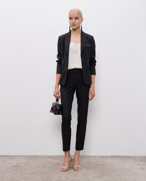 Peserico Gray jacket with monil chain S01912D01934