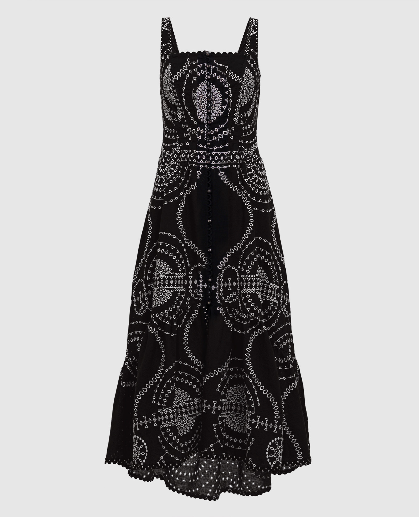 

Greba black linen dress with embroidery Charo Ruiz