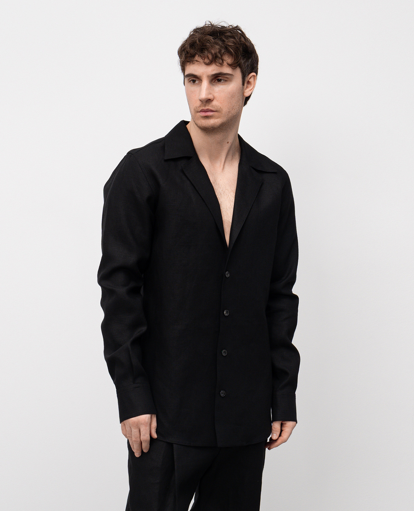 Black linen shirt Dolce&Gabbana 3