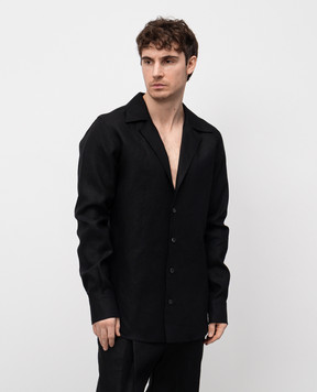 Dolce&Gabbana Black linen shirt G5MX5TFU4MC