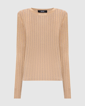 Versace Beige ribbed jumper with lurex 10208141A15207