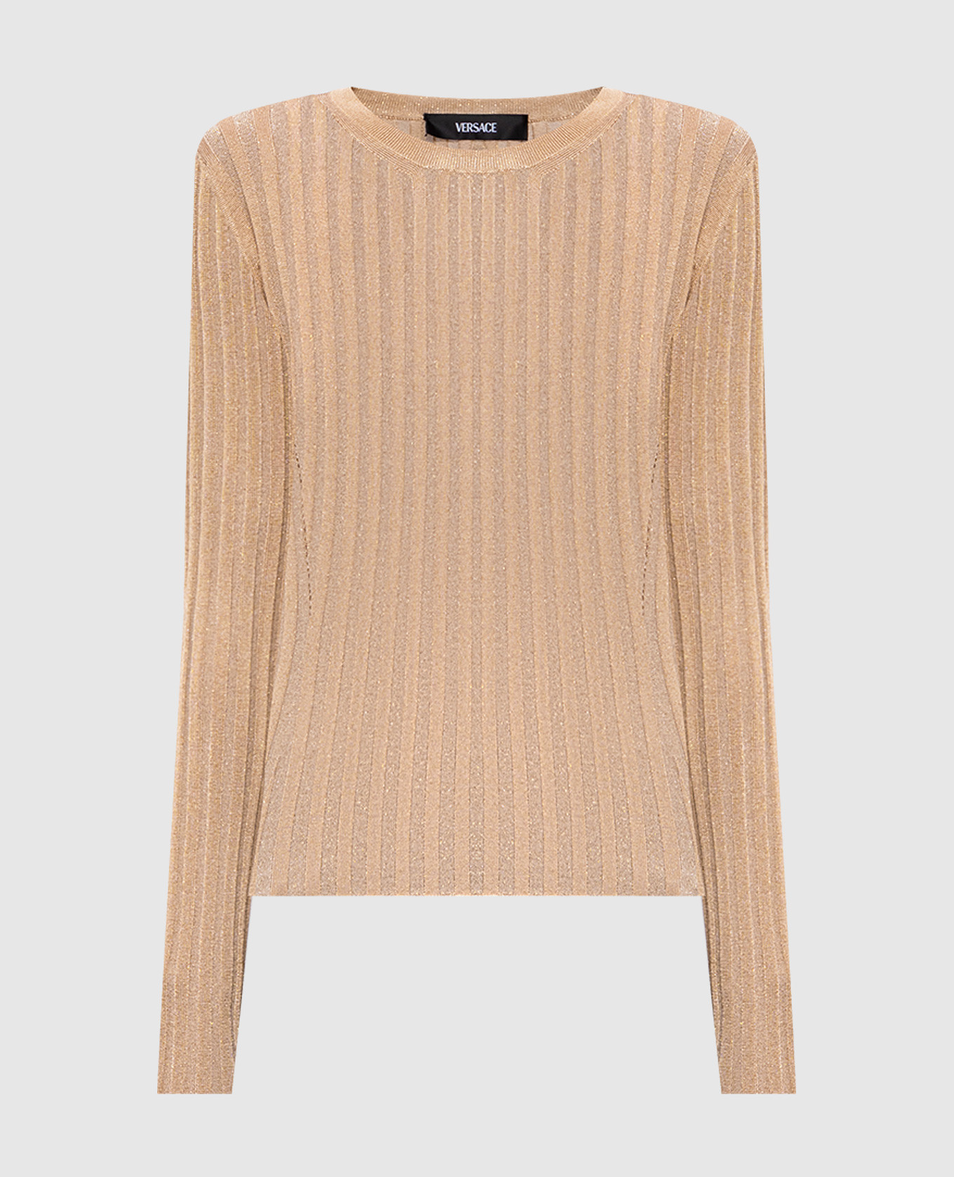 

Beige ribbed jumper with lurex Versace