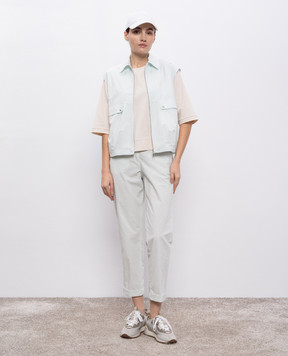 Peserico Green pants with lapels P04680T300800