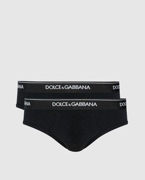 Dolce&Gabbana Set of black briefs with logo M9C03JONN95