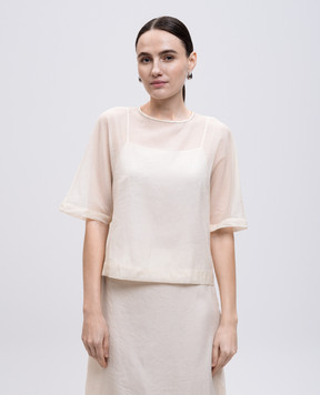 Peserico Beige blouse with silk E0644908438