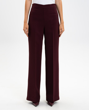 Twinset Burgundy flared pants with logo 252TP2591