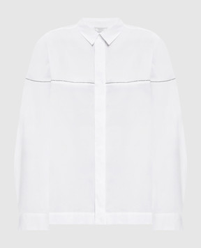 Peserico White straight-cut shirt with a monil chain A0662608928
